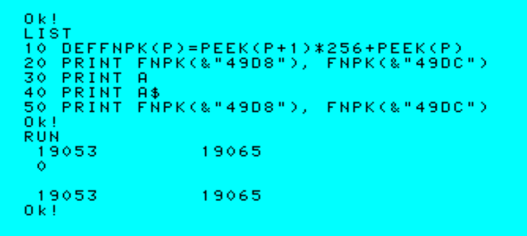 Aucune variable créée